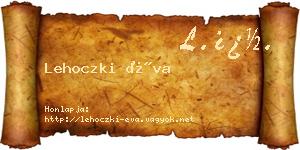 Lehoczki Éva névjegykártya